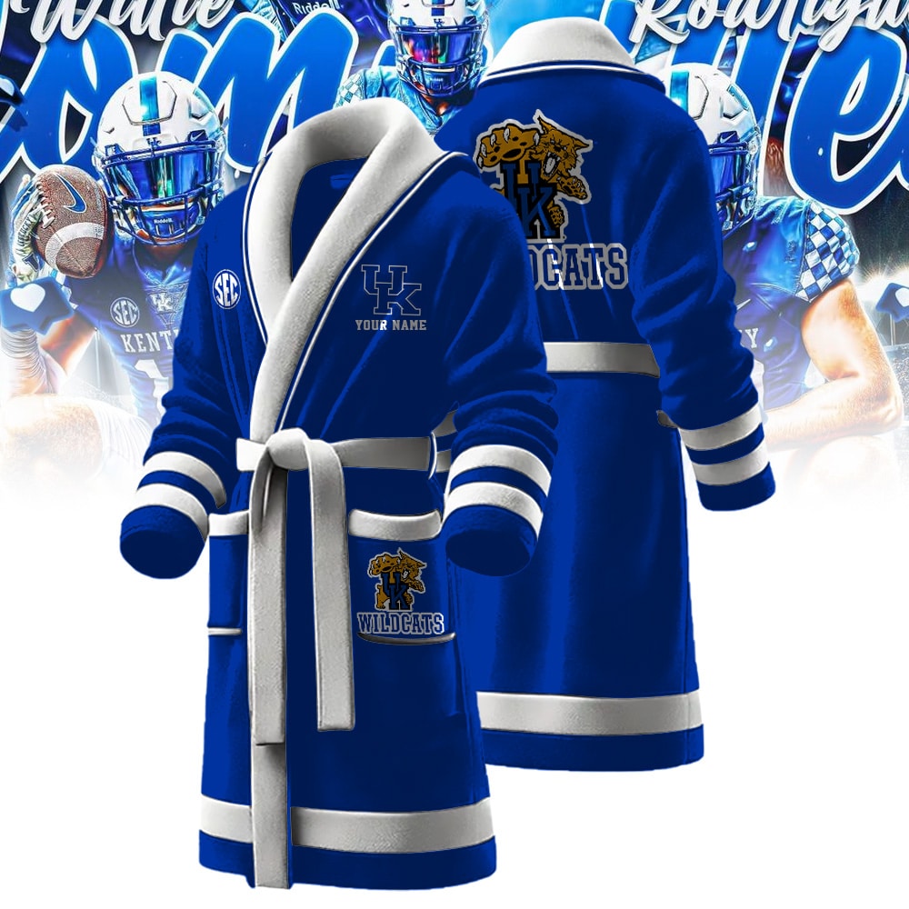 Kentucky Wildcats NCAA Personalized Fleece Bathrobe