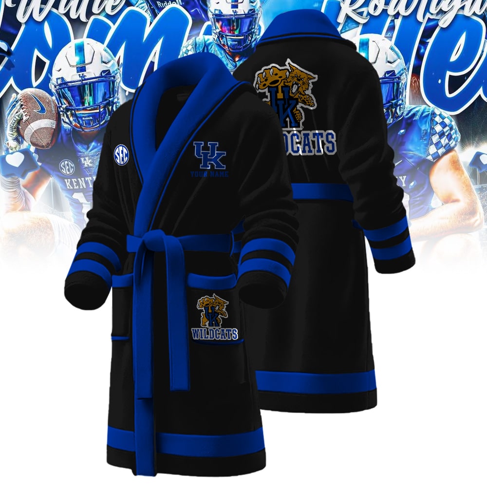Kentucky Wildcats NCAA Personalized Fleece Bathrobe