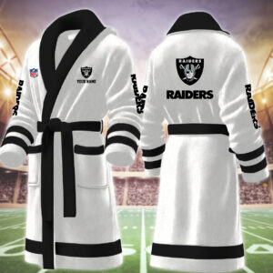 Las Vegas Raiders NFL Personalized Fleece Bathrobe