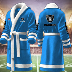 Las Vegas Raiders NFL Personalized Fleece Bathrobe