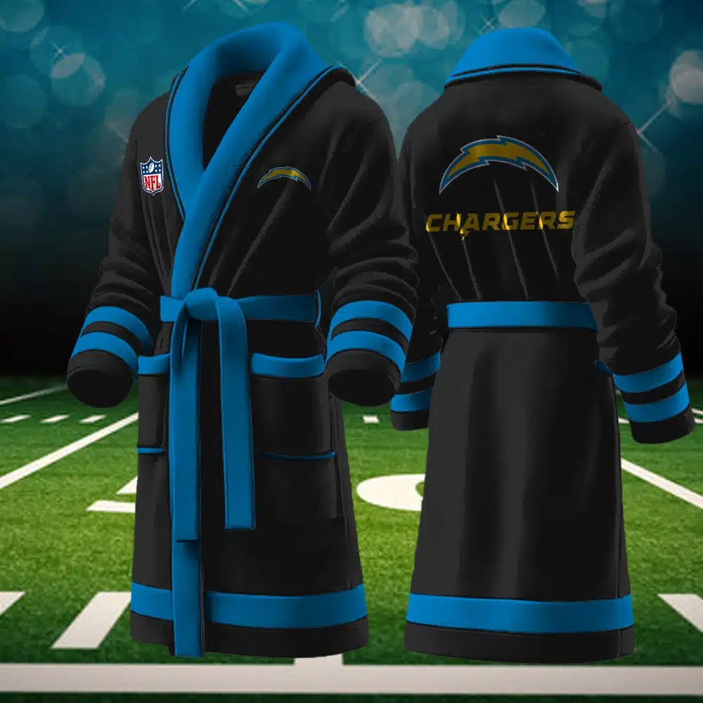 Los Angeles Chargers NFL Personalized Fleece Bathrobe