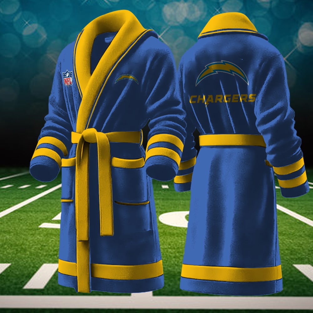 Los Angeles Chargers NFL Personalized Fleece Bathrobe