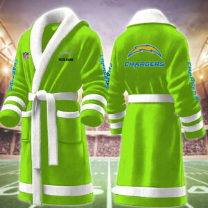 Los Angeles Chargers NFL Personalized Fleece Bathrobe