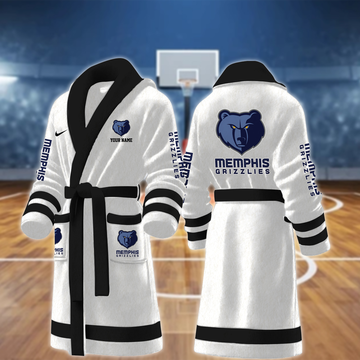 Memphis Grizzlies NBA Personalized Fleece Bathrobe