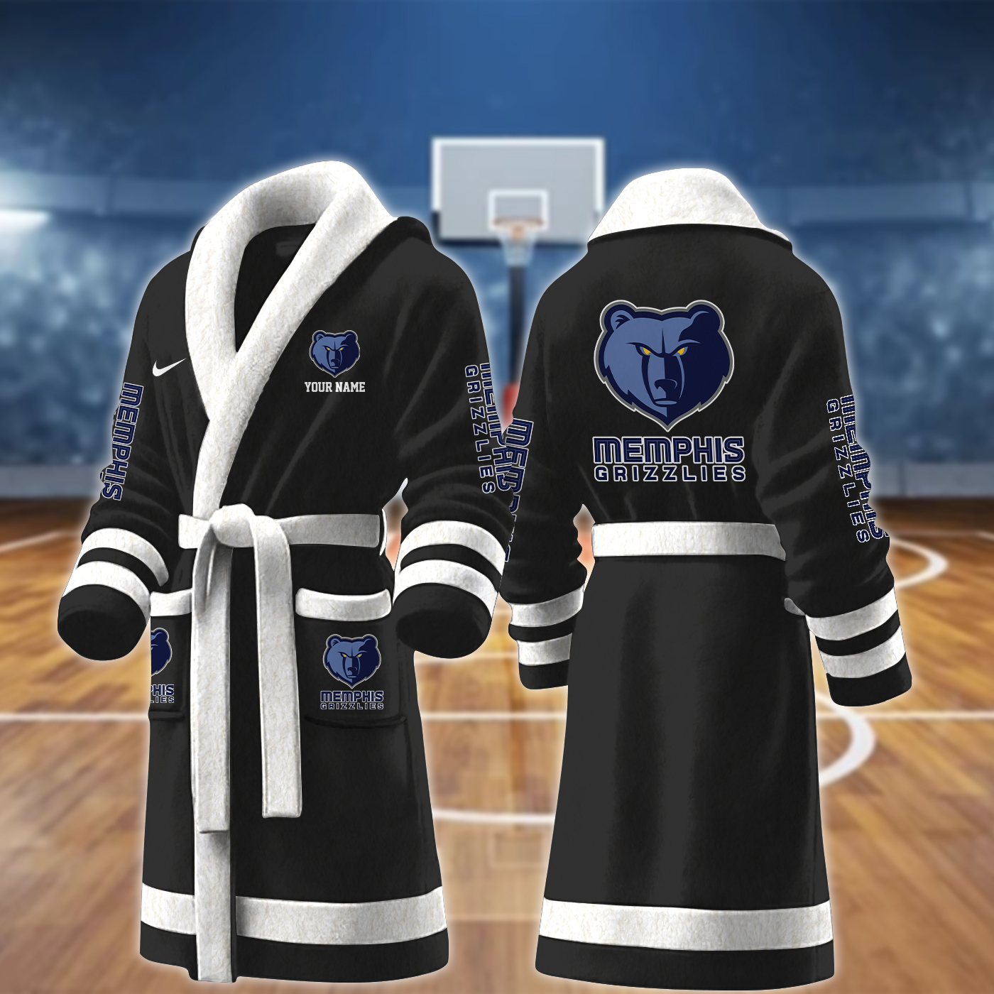 Memphis Grizzlies NBA Personalized Fleece Bathrobe