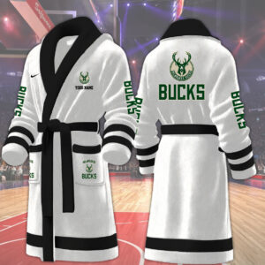 Milwaukee Bucks NBA Personalized Fleece Bathrobe