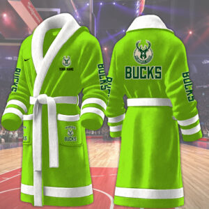 Milwaukee Bucks NBA Personalized Fleece Bathrobe