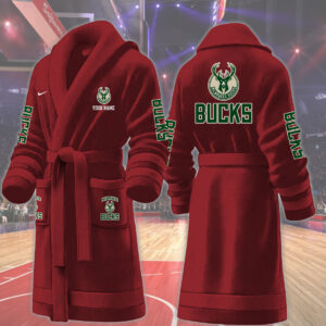 Milwaukee Bucks NBA Personalized Fleece Bathrobe