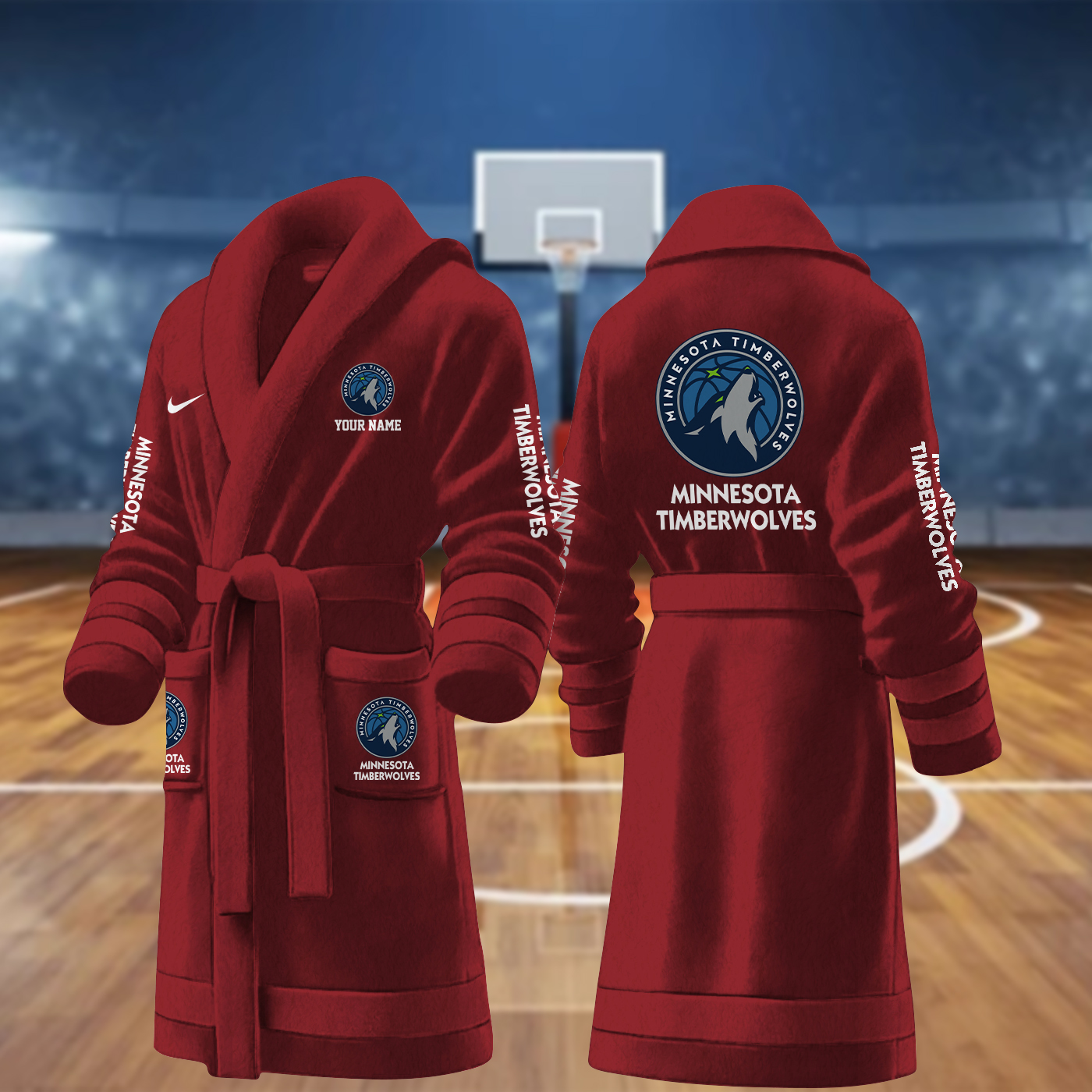 Minnesota Timberwolves NBA Personalized Fleece Bathrobe