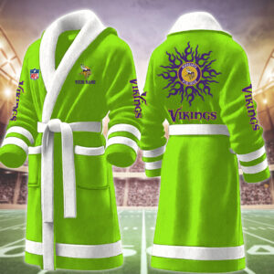 Minnesota Vikings NFL Personalized Fleece Bathrobe