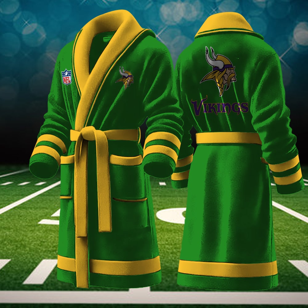 Minnesota Vikings NFL Personalized Fleece Bathrobe