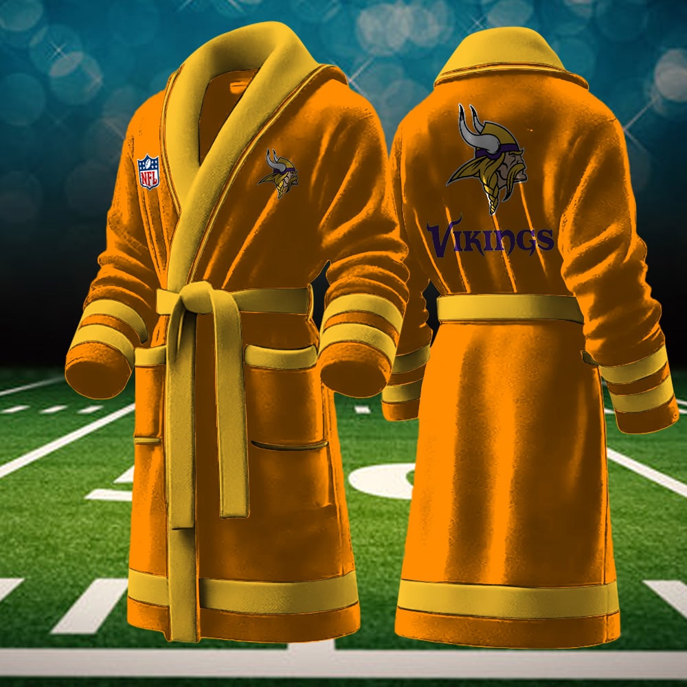 Minnesota Vikings NFL Personalized Fleece Bathrobe