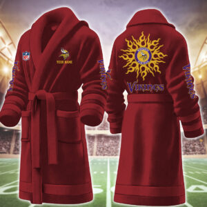 Minnesota Vikings NFL Personalized Fleece Bathrobe