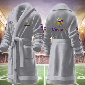 Minnesota Vikings NFL Personalized Fleece Bathrobe