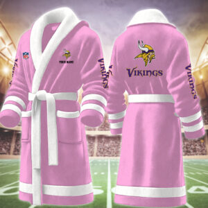 Minnesota Vikings NFL Personalized Fleece Bathrobe