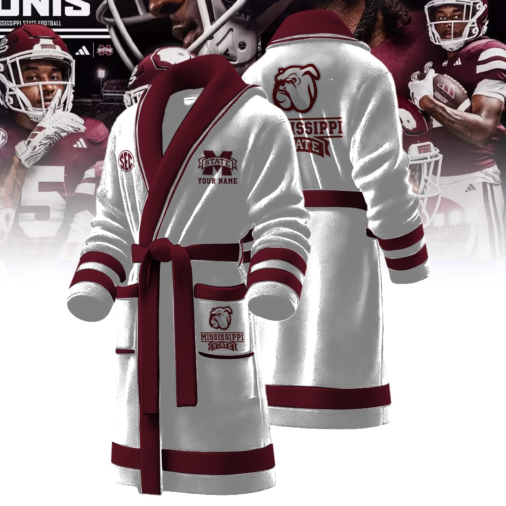 Mississippi State Bulldogs NCAA Personalized Fleece Bathrobe