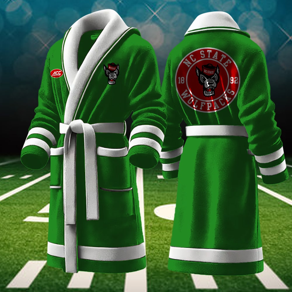 NC State Wolfpack NCAA Personalized Fleece Bathrobe
