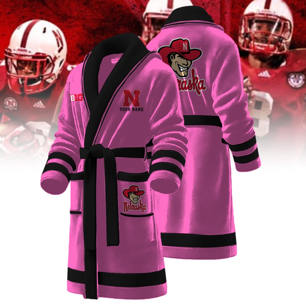 Nebraska Cornhuskers NCAA Personalized Fleece Bathrobe