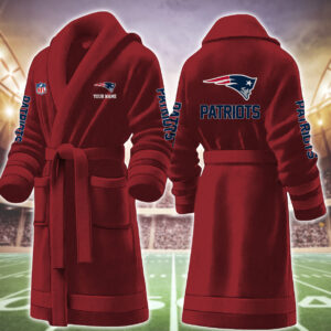 New England Patriots NFL Personalized Fleece Bathrobe