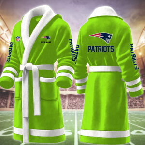 New England Patriots NFL Personalized Fleece Bathrobe