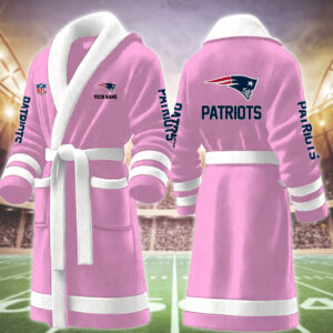 New England Patriots NFL Personalized Fleece Bathrobe