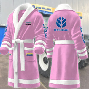 New Holland Motocycles Personalized Fleece Bathrobe
