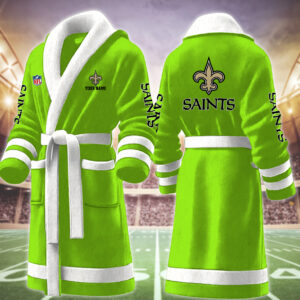 New Orleans Saints NFL Personalized Fleece Bathrobe