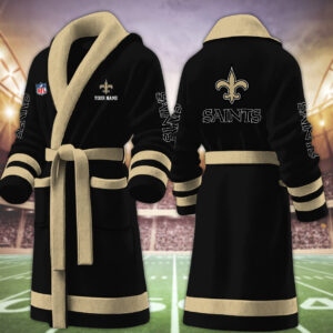 New Orleans Saints NFL Personalized Fleece Bathrobe