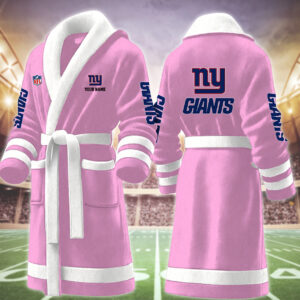 New York Giants NFL Personalized Fleece Bathrobe