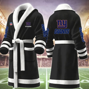 New York Giants NFL Personalized Fleece Bathrobe