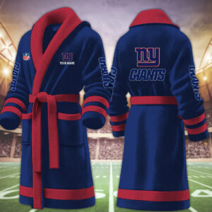 New York Giants NFL Personalized Fleece Bathrobe