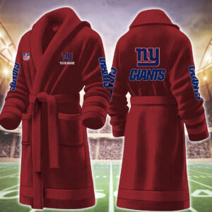 New York Giants NFL Personalized Fleece Bathrobe