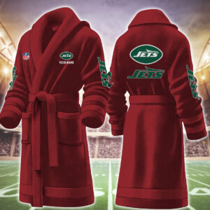 New York Jets NFL Personalized Fleece Bathrobe