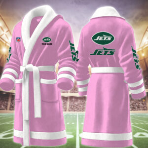 New York Jets NFL Personalized Fleece Bathrobe