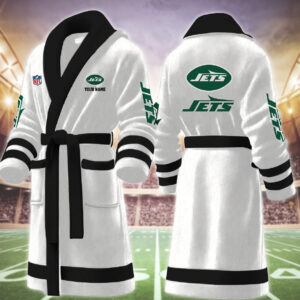 New York Jets NFL Personalized Fleece Bathrobe