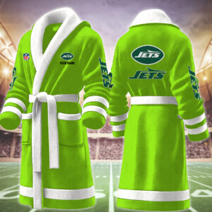 New York Jets NFL Personalized Fleece Bathrobe