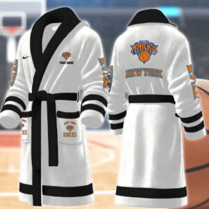 New York Knicks NBA Personalized Fleece Bathrobe