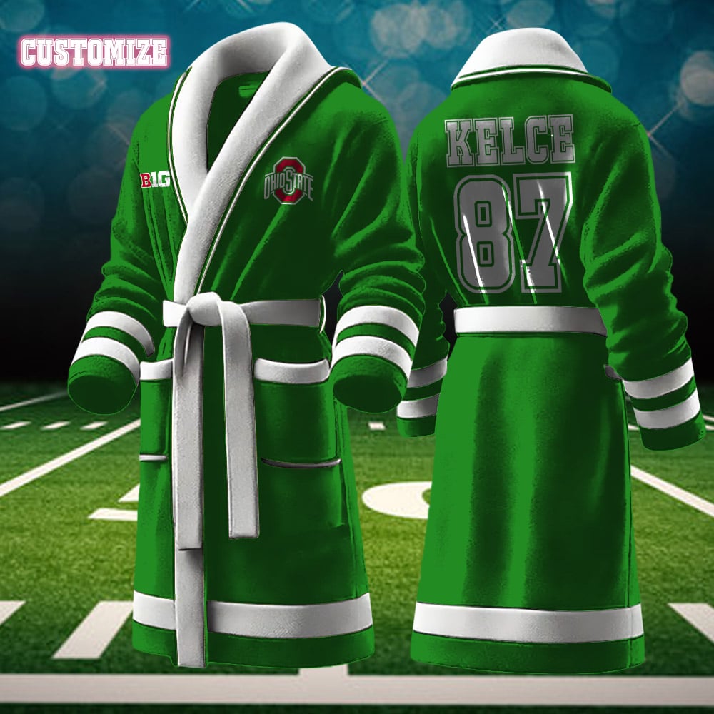 Ohio State Buckeyes NCAA Personalized Fleece Bathrobe
