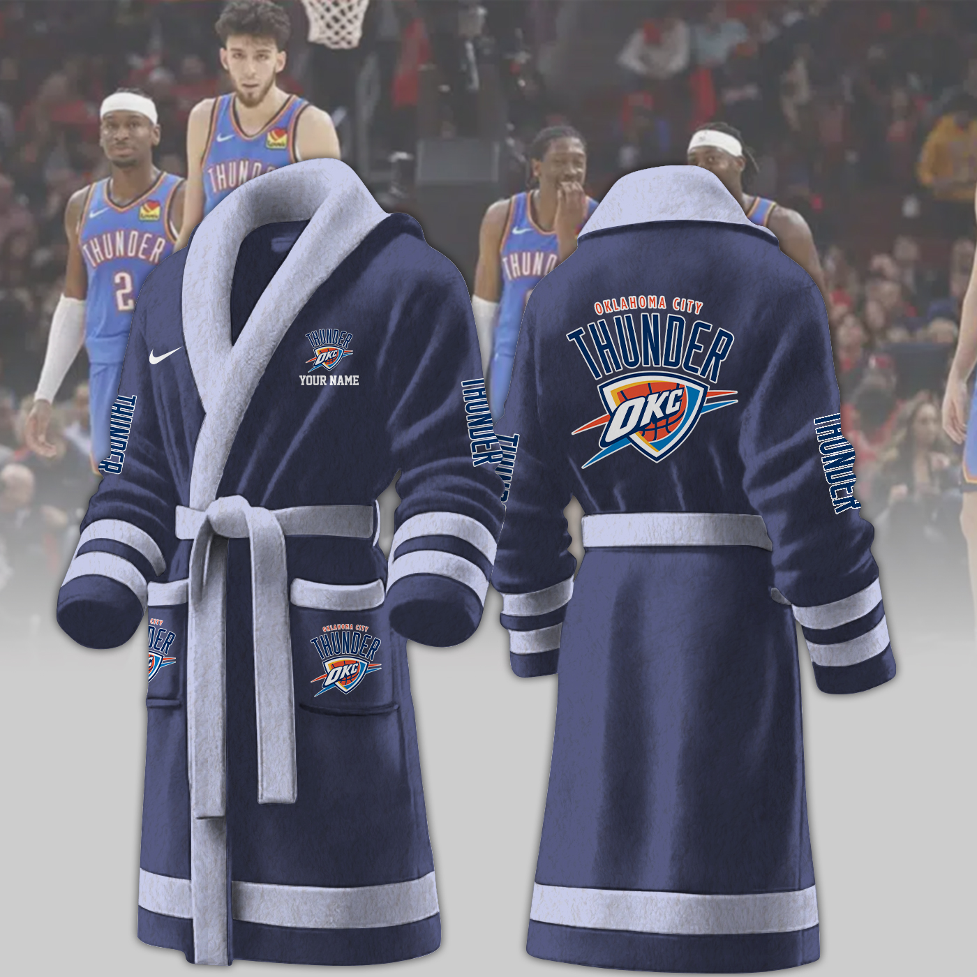 Oklahoma City Thunder NBA Personalized Fleece Bathrobe