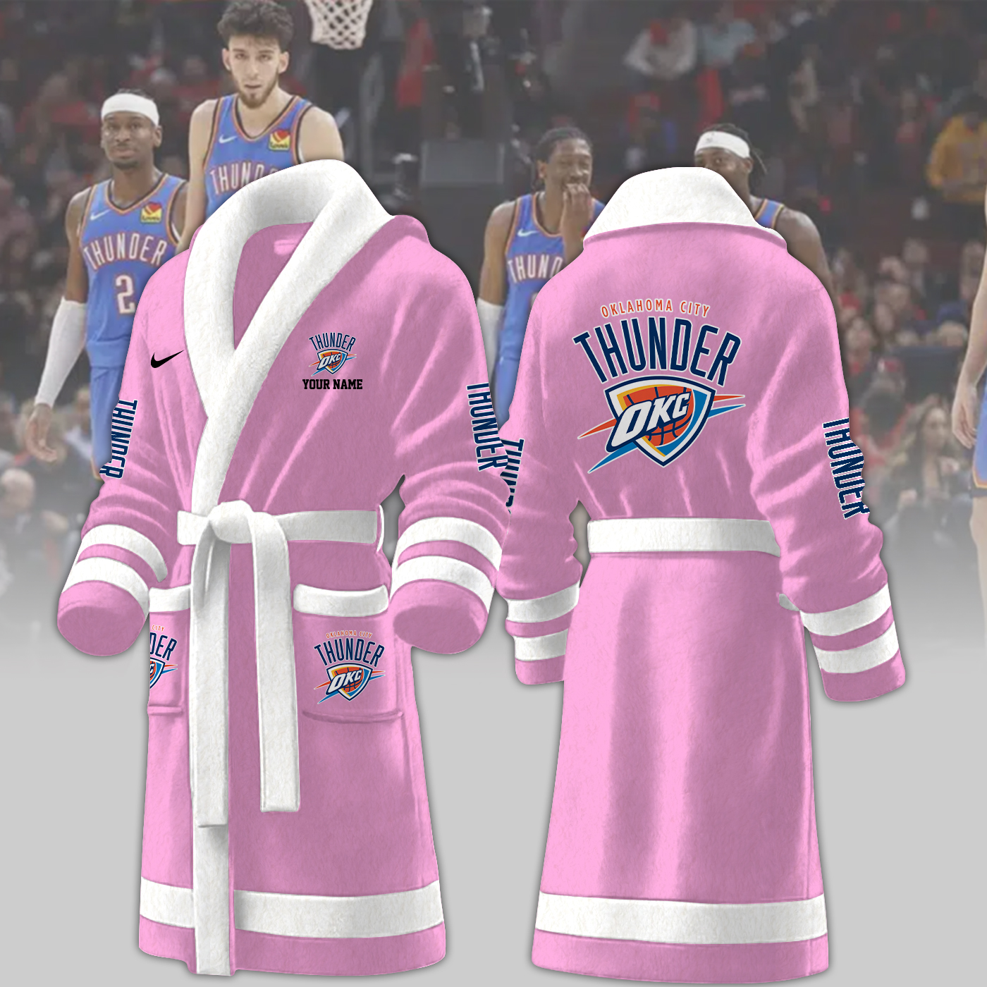 Oklahoma City Thunder NBA Personalized Fleece Bathrobe