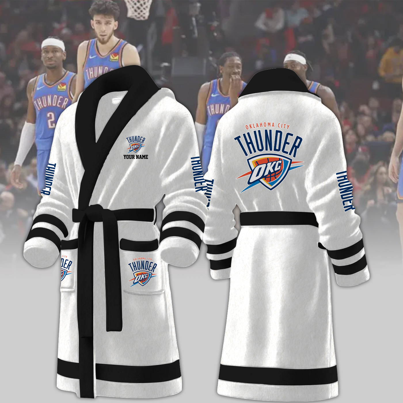Oklahoma City Thunder NBA Personalized Fleece Bathrobe