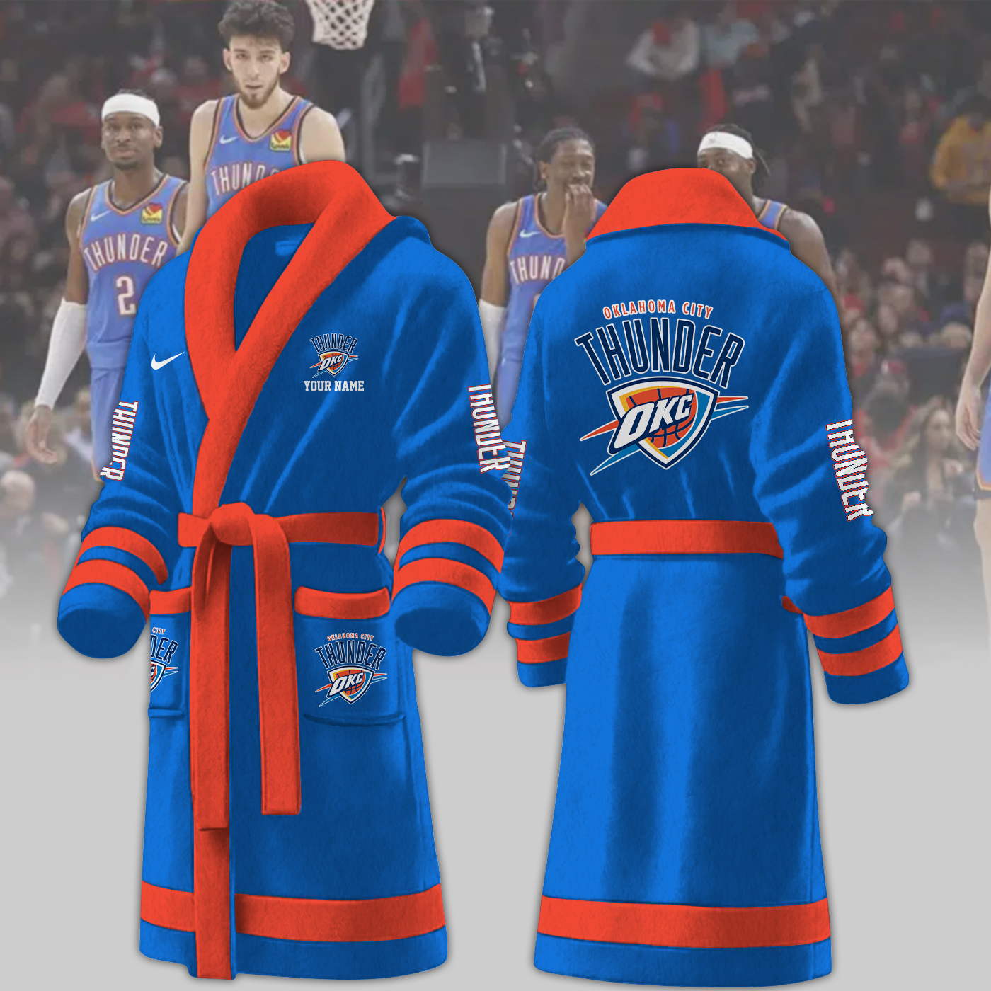 Oklahoma City Thunder NBA Personalized Fleece Bathrobe
