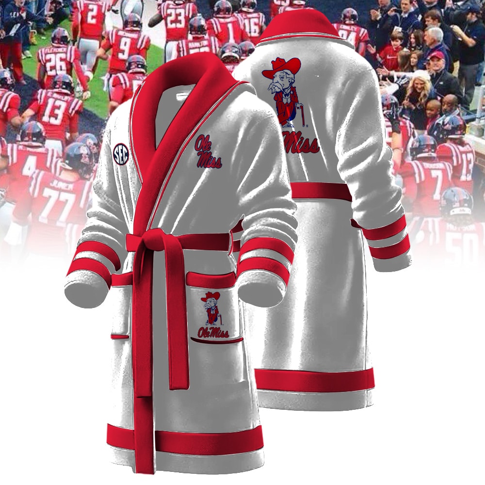 Ole Miss Rebels NCAA Personalized Fleece Bathrobe