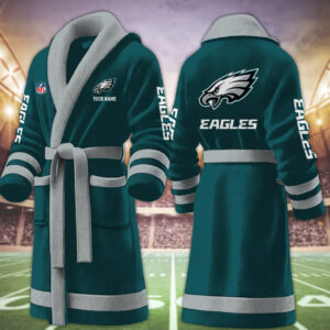 Philadelphia Eagles NFL Personalized Fleece Bathrobe