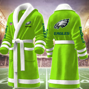 Philadelphia Eagles NFL Personalized Fleece Bathrobe