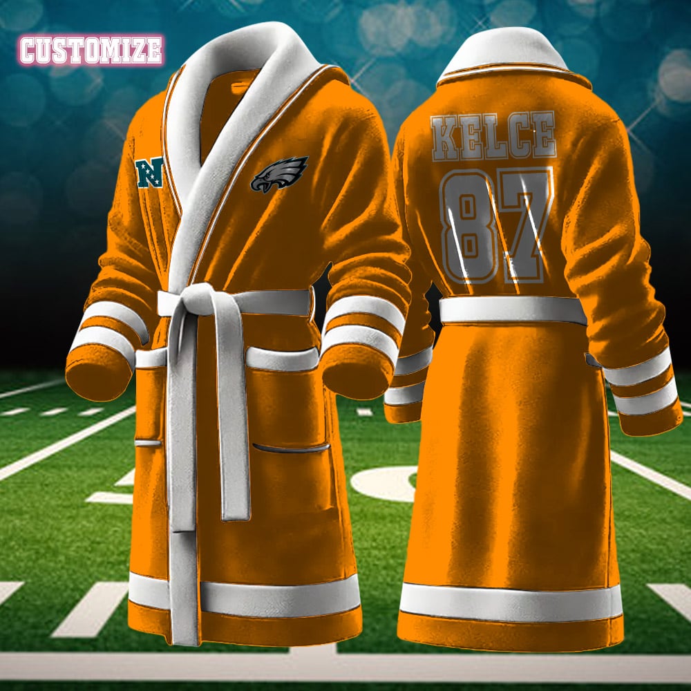 Philadelphia Eagles NFL Personalized Fleece Bathrobe