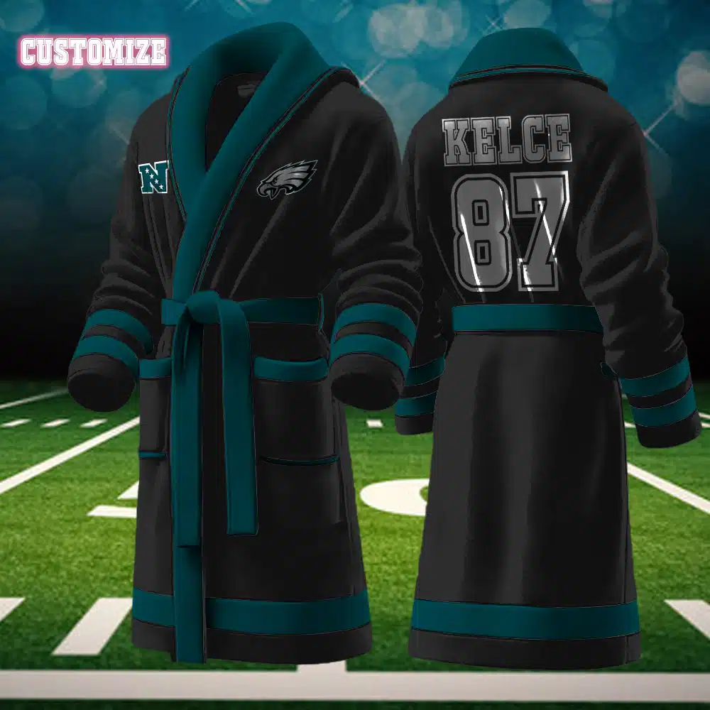 Philadelphia Eagles NFL Personalized Fleece Bathrobe