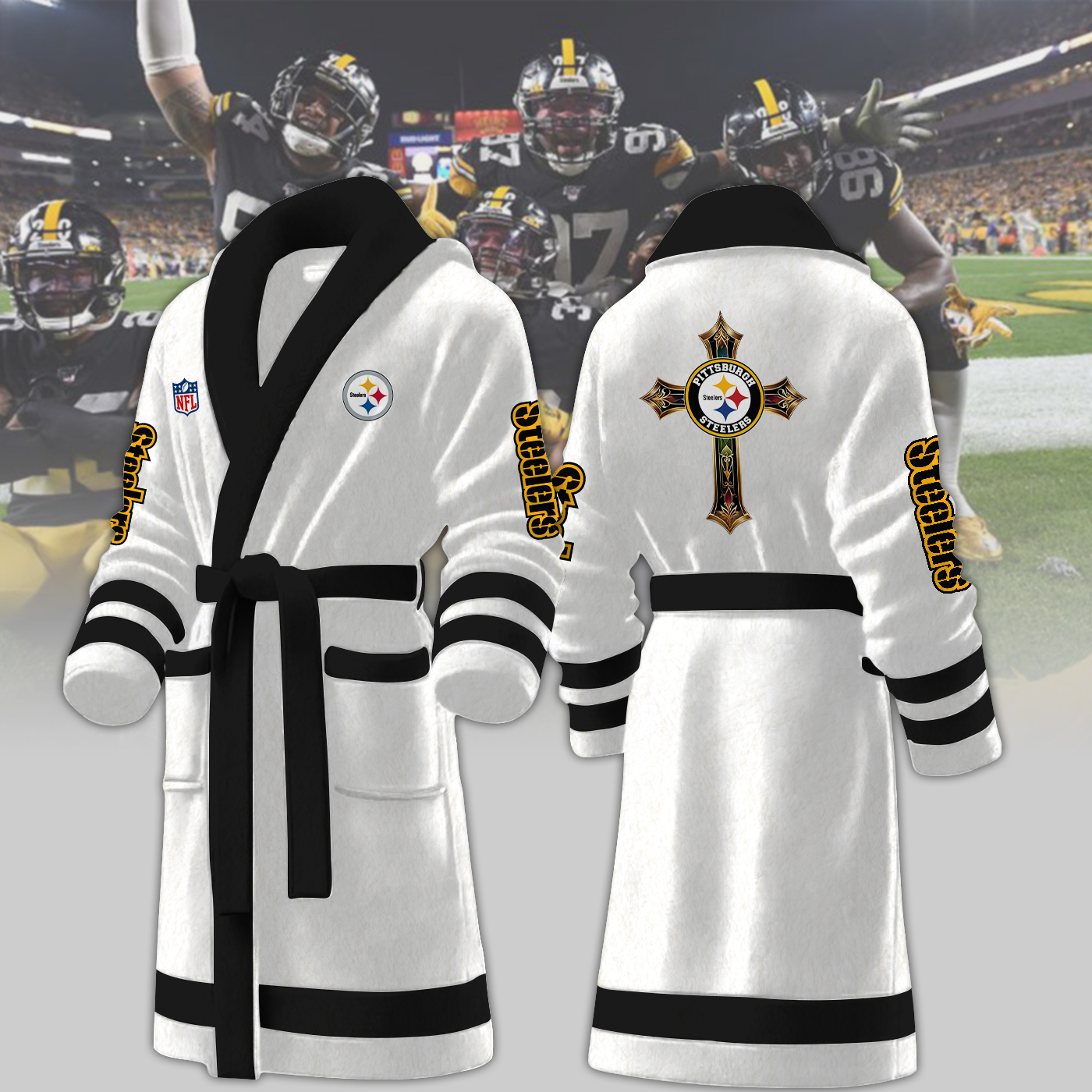 Pittsburgh Steelers NFL Personalized Fleece Bathrobe