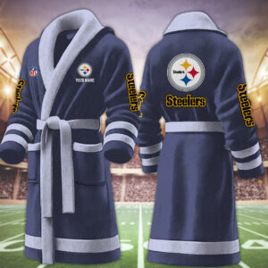 Pittsburgh Steelers NFL Personalized Fleece Bathrobe