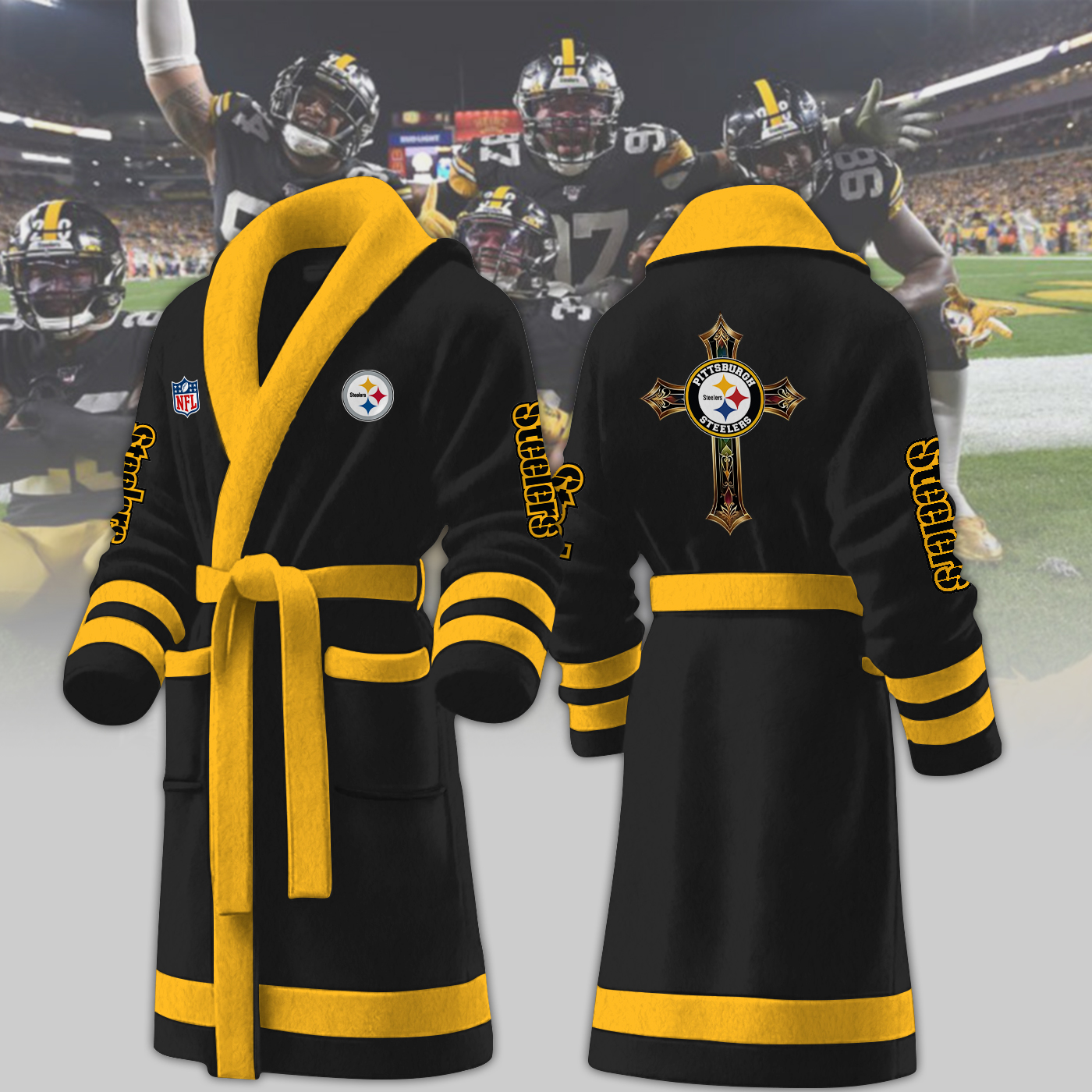Pittsburgh Steelers NFL Personalized Fleece Bathrobe
